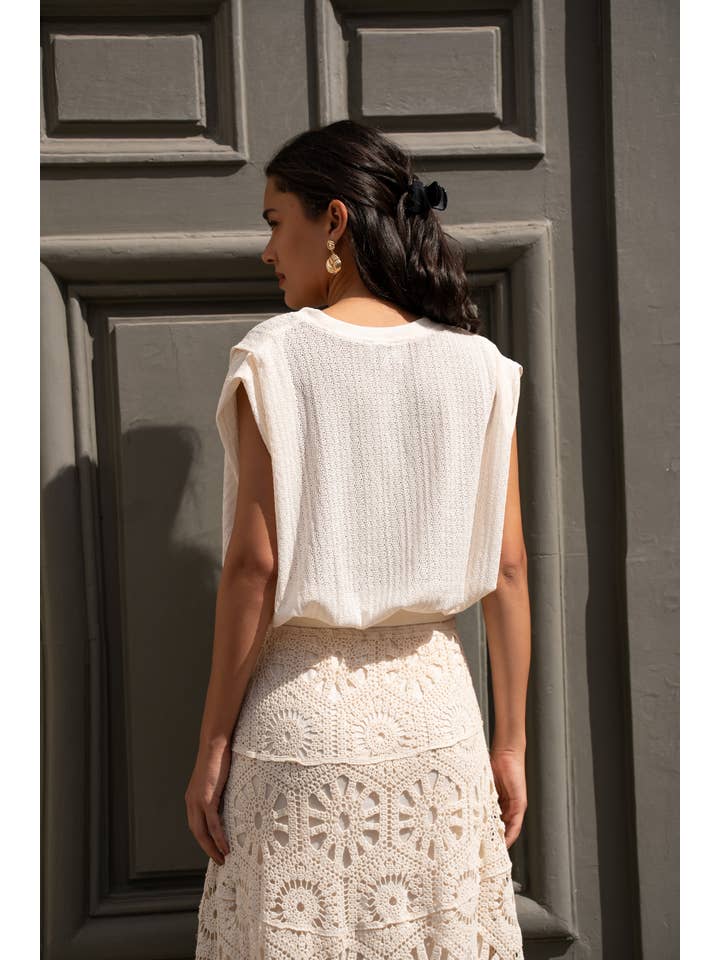 CHOKLATE PARIS - Vente Haut en maille – femme - T-shirt Alizée décontracté en maille - CK08203-22