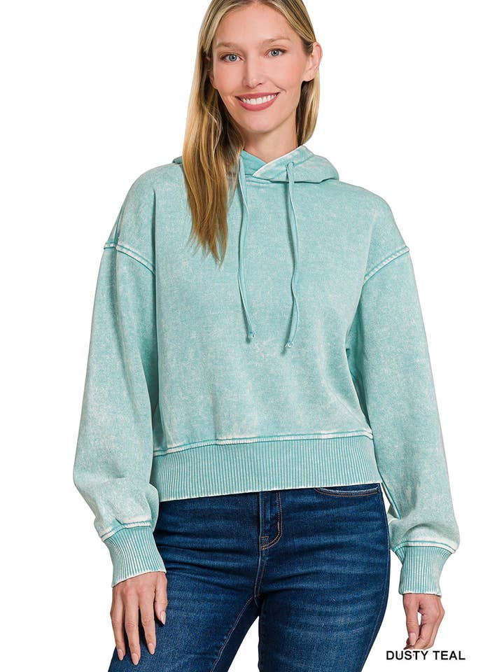 42POPS – Großhandel Hoodie – Damen – Acid-Wash-Fleece-Crop-Hoodie19