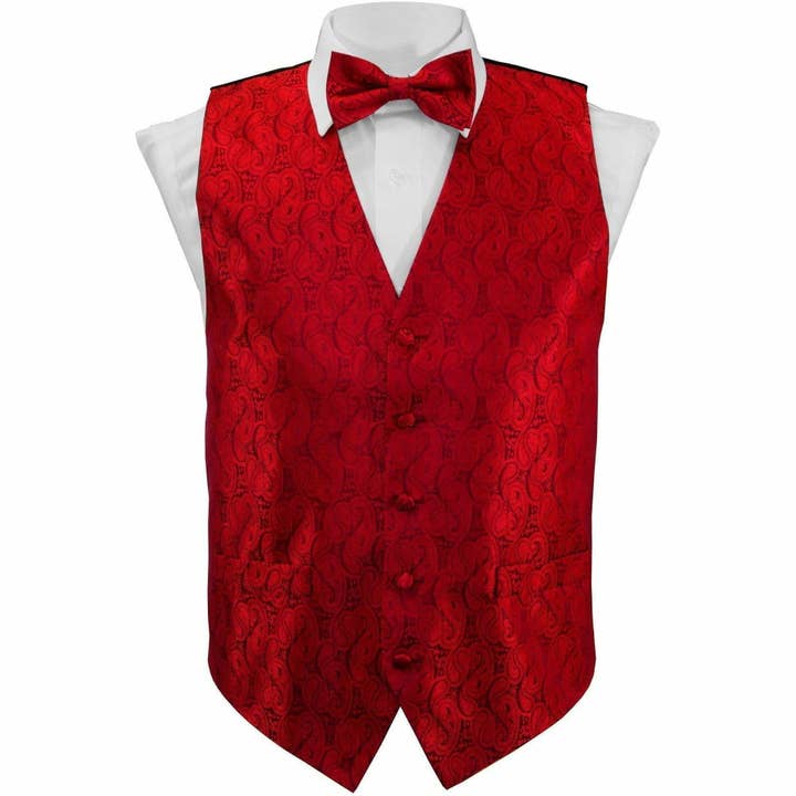 Dubal Brothers – wholesale Kostymväst - Herr – Vittorio Farina Paisley Västset (svart rygg) Var. 01 (svart-plommon) av Classy Manschettknappar7