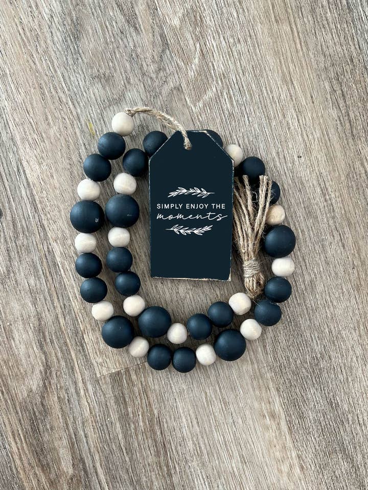 Wood Bead Garland Simply Enjoy the Moments for wholesale by Uniquely You Creative