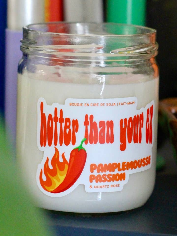 Bougie Hotter than your ex - Bougie Bocal Originale et Drôle pour la vente par Meet me at the corner