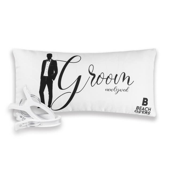 Beach Go'ers inc. - Venta al por mayor Accesorio para la playa - Juego de pinzas para toallas y almohadas para silla de playa impermeable para novio