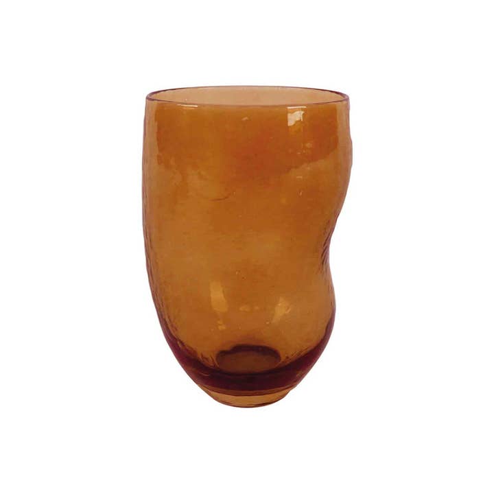 Amber tribe tumbler glass D7 H11cm for wholesale by Opjet Paris