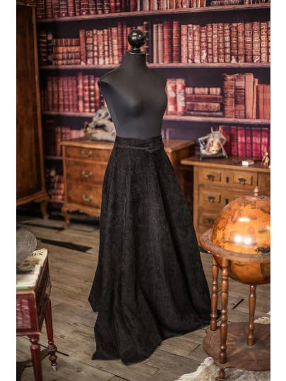 Costurero Real - Wholesale Skirt - Women's - Victorian Velvet Skirt Tapestry Fabric Vintage Skirt black5