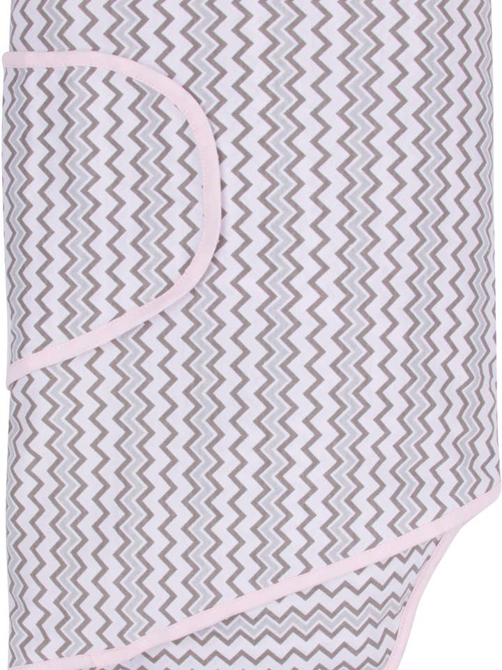 Chevrons with Pink Trim Miracle Blanket for wholesale by Miracle Blanket- The #1 Pediatrician-recommended Swaddle