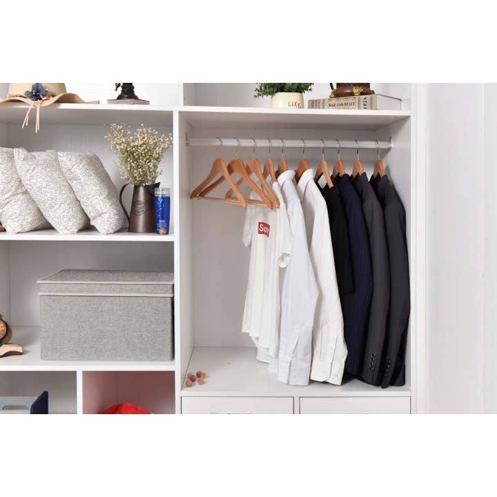 Quality Hangers - Wholesale Clothes Hangers - W030 Semi Curved Wooden Hanger, 17.5" Natural - 90
