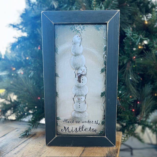 JanMichaels Art & Home - Wholesale Christmas Wall Art - MG106 Meet Me Under The Mistletoe Snowman