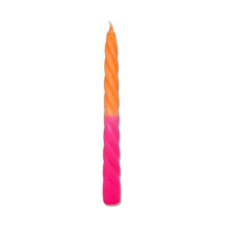 Dipdye swirl kaars neon roze & neon oranje voor wholesale door DIPDIP candles