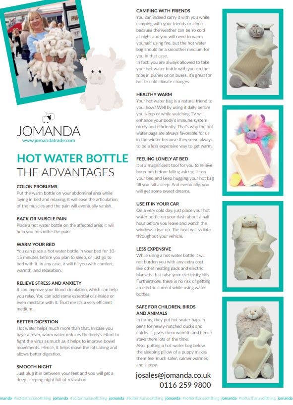 Jomanda Soft Toys & Accessories - Wholesale Warm/koud kompres - Warmwaterkruik van rubber 1 liter1