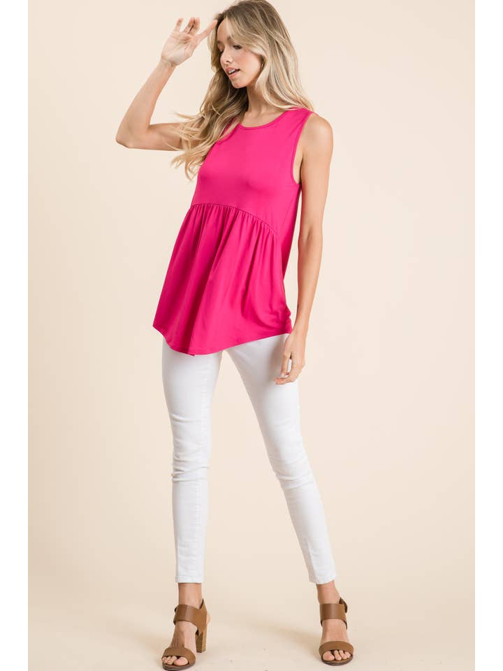 Kelly Green TA1164 Basic Babydoll Tank Top for wholesale on Faire9