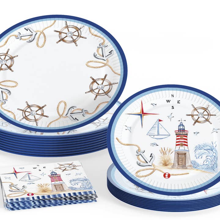 European Excellency – wholesale Disposable plate – Seaside Nautical Paper Plates and Napkins