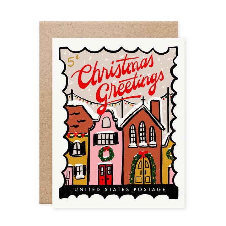 Christmas Greetings Card for wholesale by Naomi Paper Co.