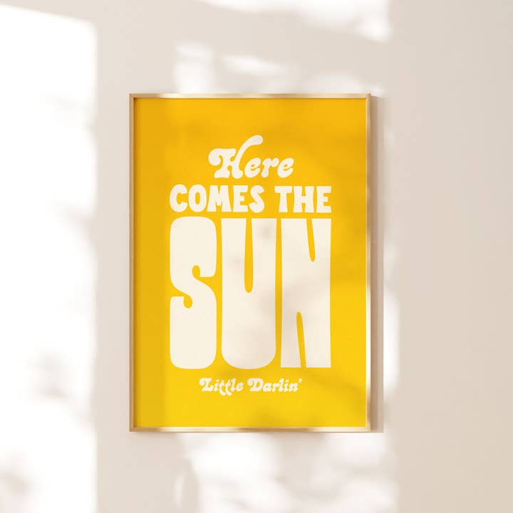 Kuku Studio - Wholesale Art Print - Here Comes The Sun Print. Colorful Nursery Decor