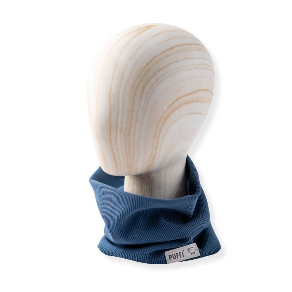 PUFFI - Vente Bonnet – femme - Bonnet pour adulte avec pompon – Côtelé BLEU JEANS1