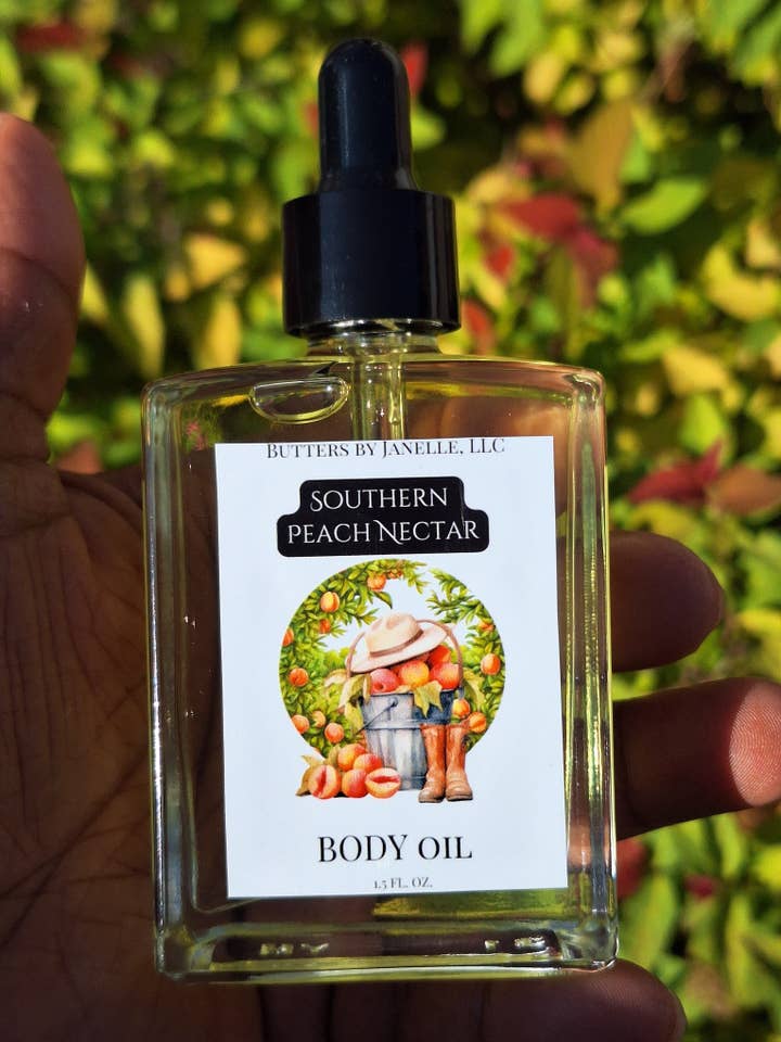 Southern Peach Nectar Body Oil for wholesale by Butters by Janelle