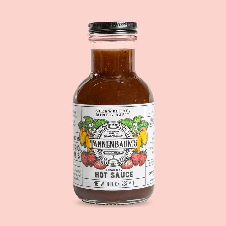 Strawberry, Mint & Basil Botanical Hot Sauce for wholesale by Tannenbaum Foods