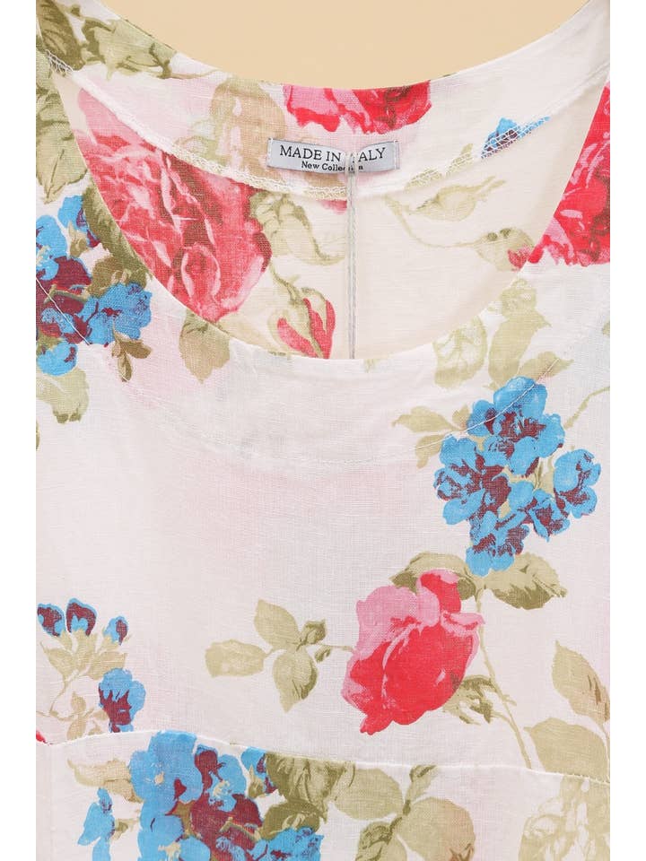 la maison des fibres naturelles – wholesale Klänning - Dam – Klänning i 100 % linne med blommönster 32401