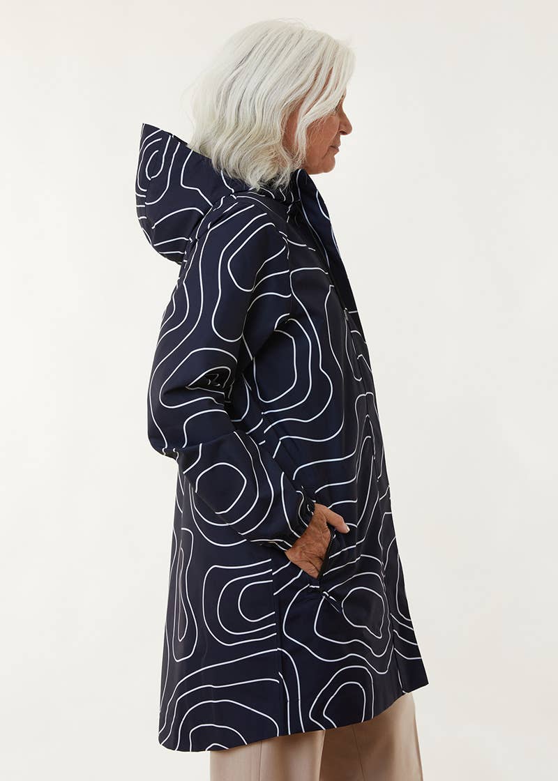 Amble - Wholesale Raincoat – Women's - Refuge Waterproof Recycled Raincoat - Topography