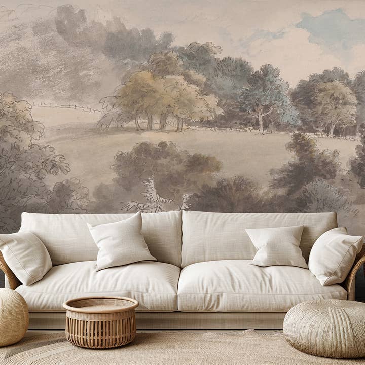 SimurgWallArts - Wholesale Wallpaper - Vintage Panoramic Forest Mural, Peel and Stick Wallpaper5