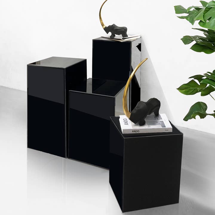 Galore Home - Wholesale Decorative Tabletop Object - 32" Tall - Black Glass Display Column/Pedestal
