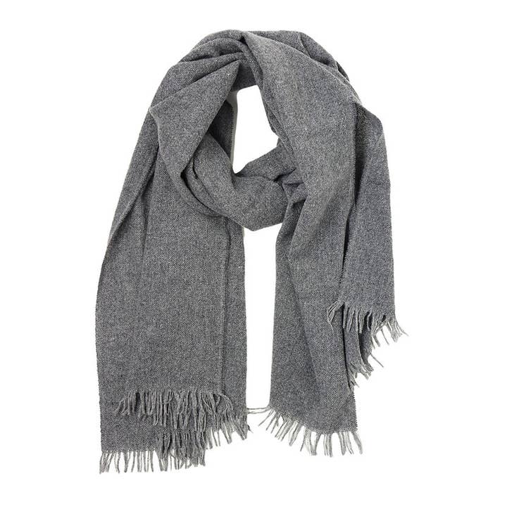 Écharpe en laine pure anthracite modèle STOLE pour la vente par Giardino Segreto