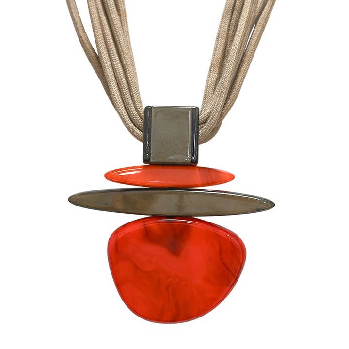 AMORINO SRL - Wholesale Pendant/Charm Necklace - ROPE NECKLACE WITH RESIN PENDANT - FT24128A4742