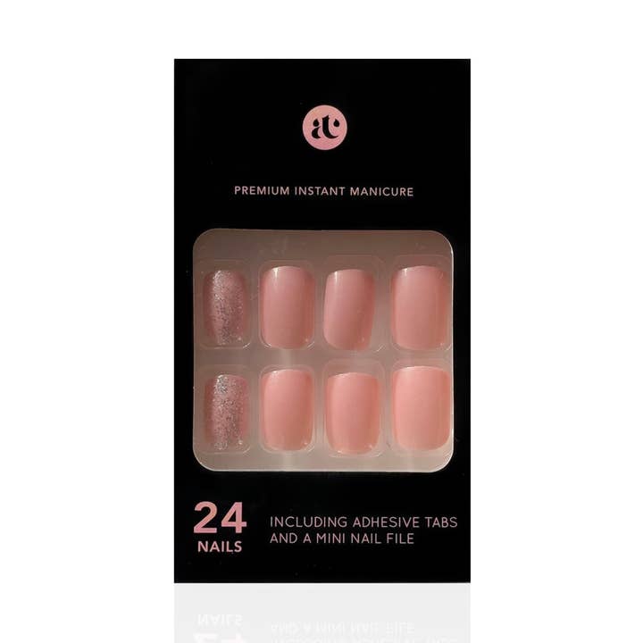 Sheer pink square nails for wholesale by All Things Chic