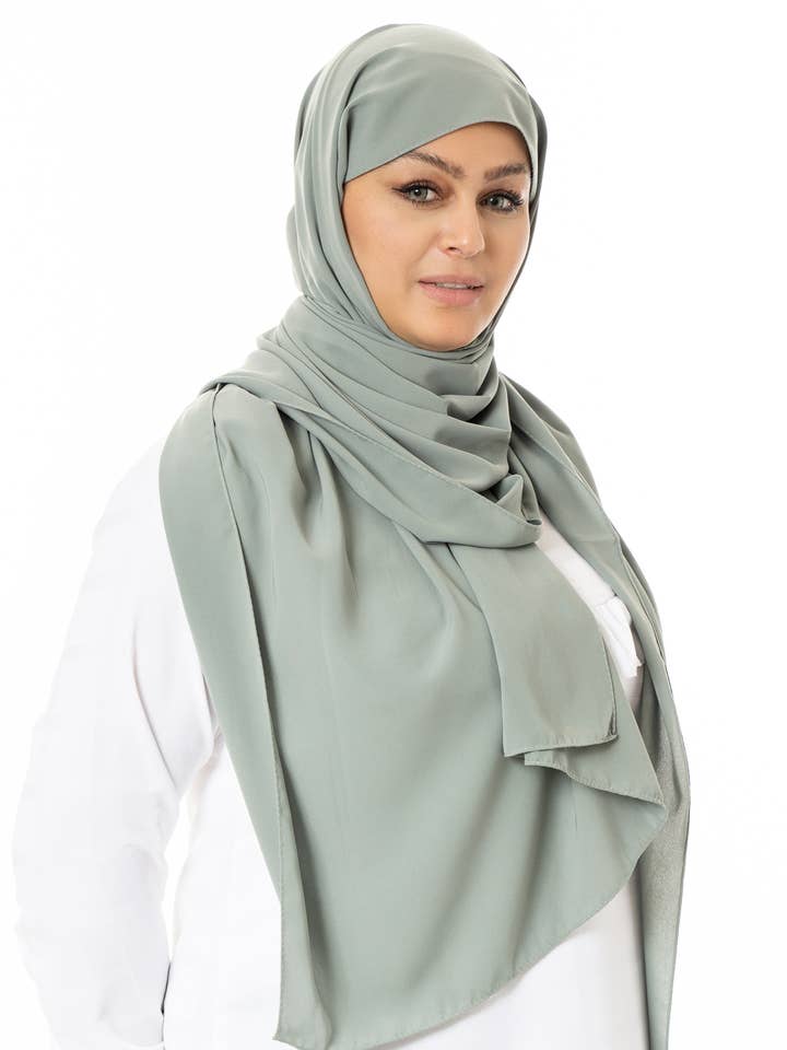 Hijab Medina Silk ME 016 almond green for wholesale by Sultana.R