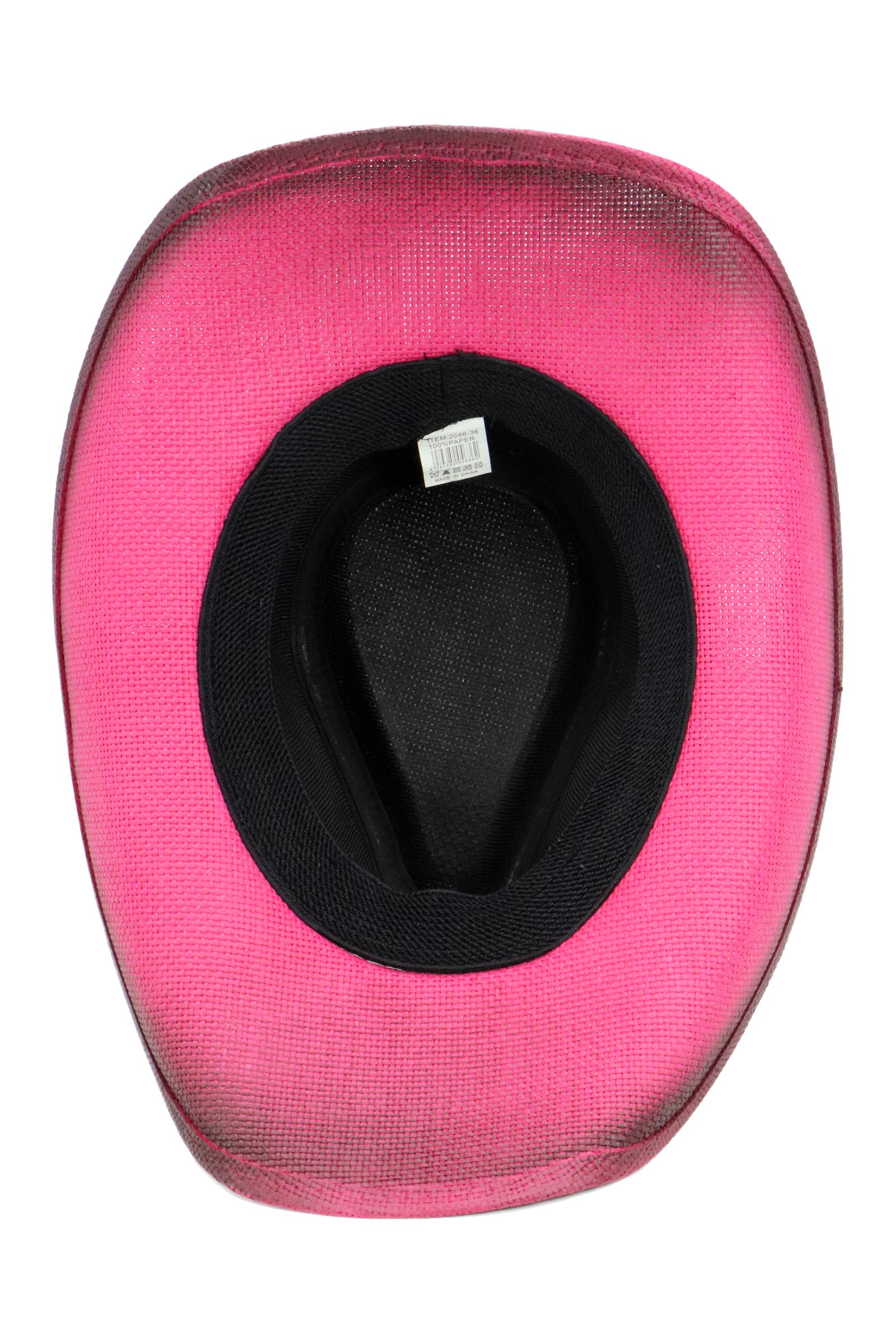 Cap Zone - Wholesale Cowboy Hat - Unisex - Heart Bling Rhinestone Belt Ombre Straw Cowboy Hat9