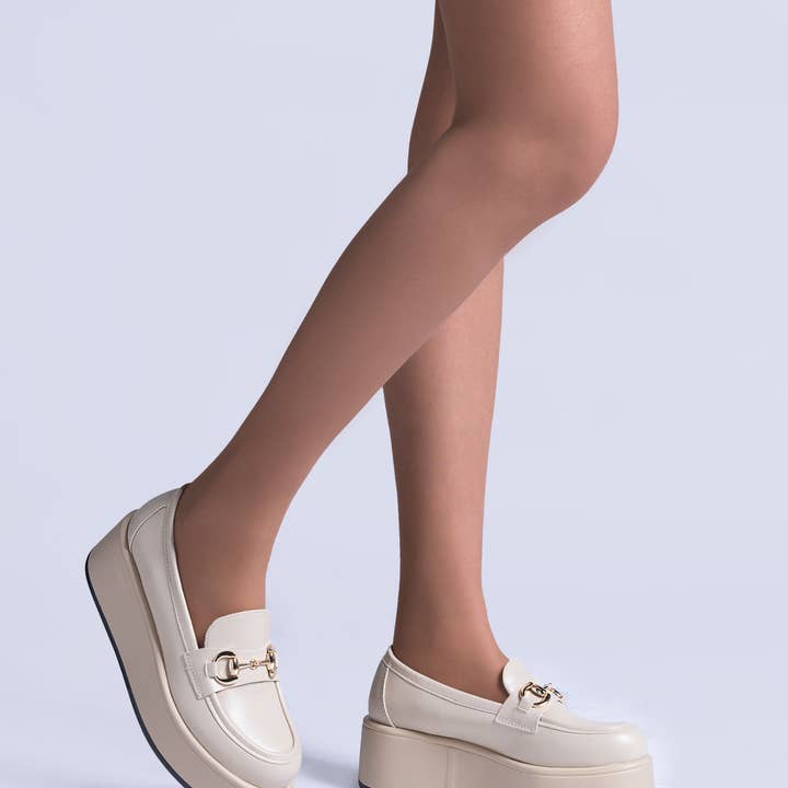 C'M PARIS - Wholesale Loafers - Women's - Platform Loafer with Metal Bit 683174