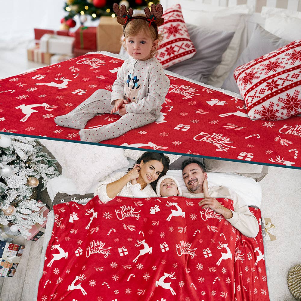 Pavilia - Vente Plaids - Plaid sherpa de Noël réversible62