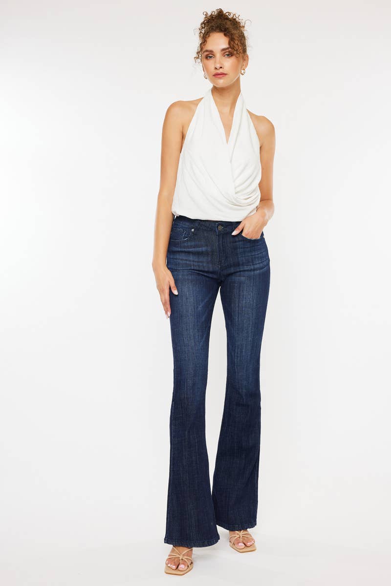 DARK MID RISE FLARE JEANS-KC6102LOD for wholesale on Faire0