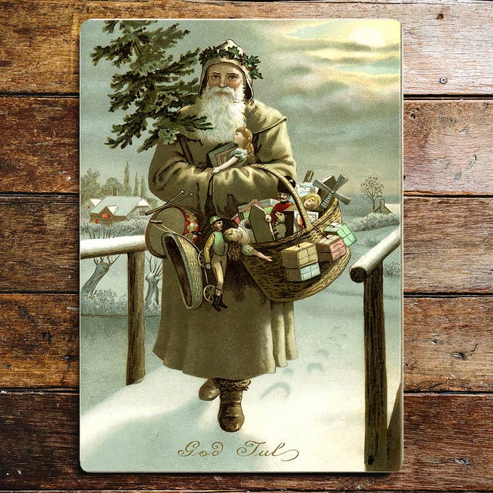 Placa metálica para pared con diseño de Papá Noel sueco para venta al por mayor de The British Metal Signs Company