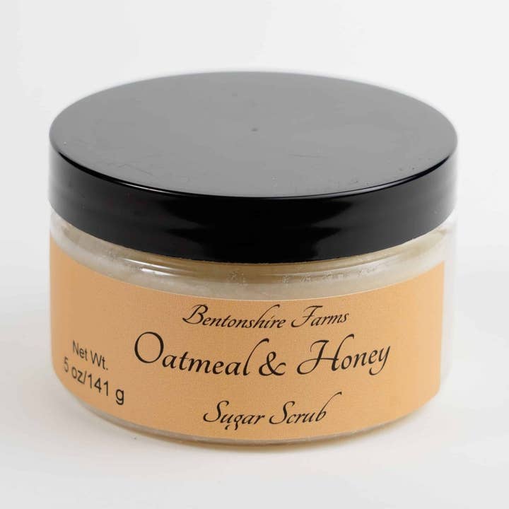 Oatmeal and Honey Sugar Scrub for wholesale by Bentonshire Farms Soap Co.