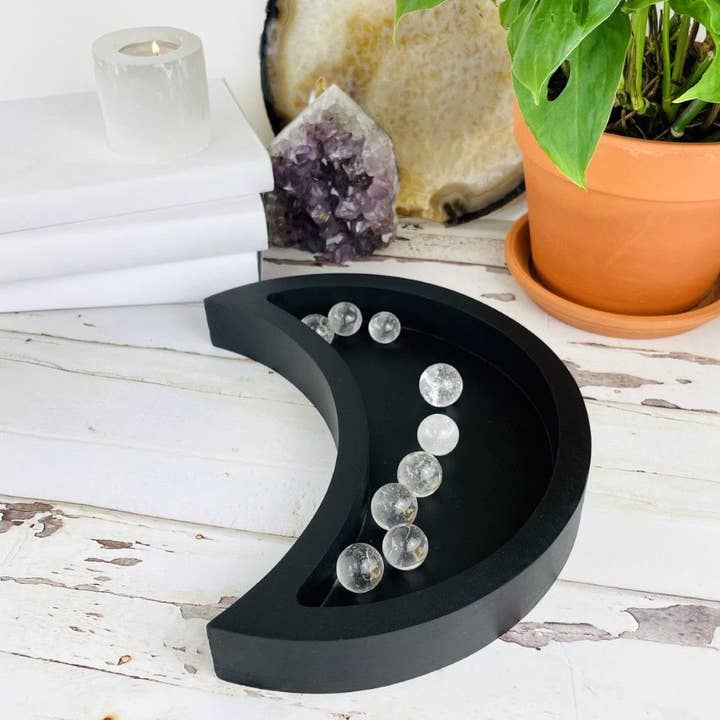 Rock Paradise - Wholesale Decorative tray - Moon Tray - Crystal Collector Display Organizer Crescent (K14