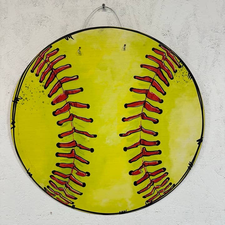 Softball Door Hanger 23" for wholesale by Birch and Boulder LLC