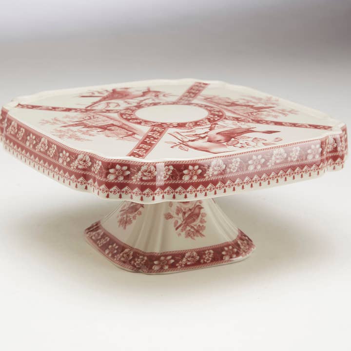 AA Importing - Wholesale Cake Stand - Square Dessert Stand, Bird Design