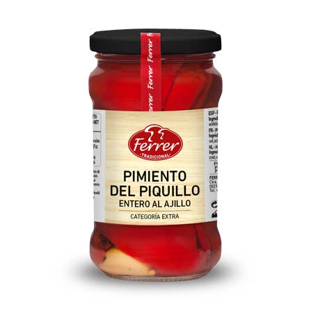 Ferrer Tapas Pimenta em conserva com alho 290G por atacado de FERRER TRADICIONAL