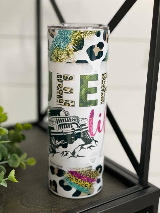 CMD Wholesale – Großhandel Thermotasse/-becher – Leopard Jeep Life 20 Unzen Skinny Tumbler1