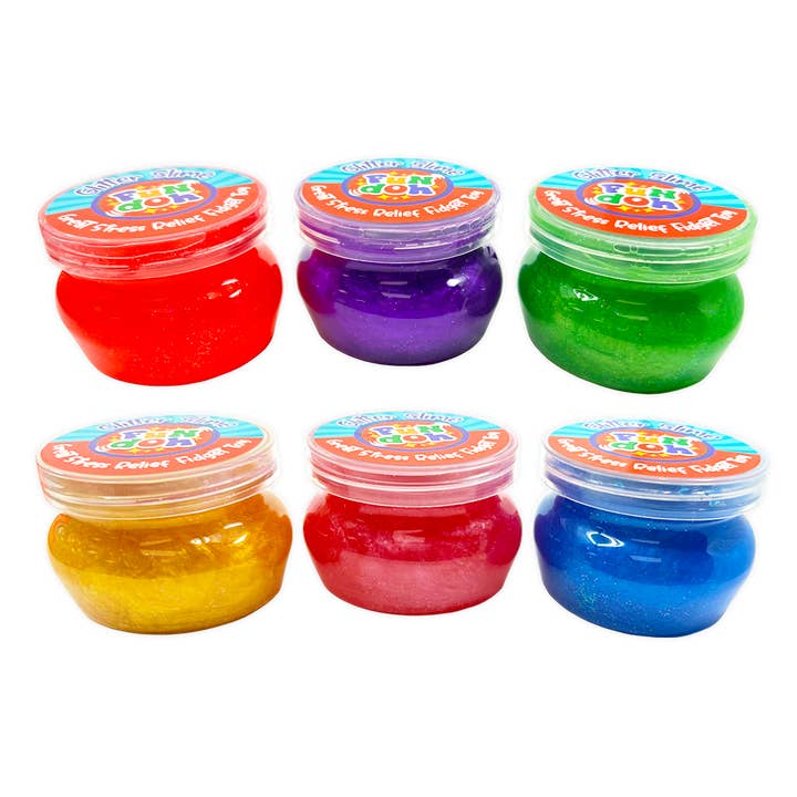Novelty Brands - Wholesale Retailer Display - Kids & Baby - SO MUCH FUN! FUN-DOH GLITTER SLIME 6 PIECE DISPLAY