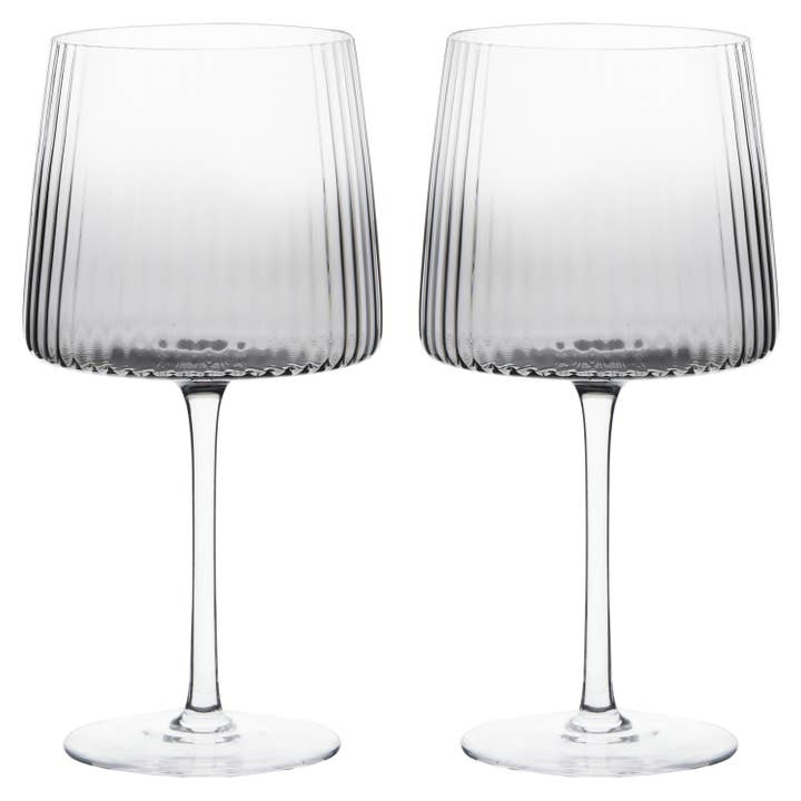 Anton Studio Designs - Wholesale Cocktail/Liquor Glass - Set of 2 Empire Smoke Grey Gin Glasses - Cocktail Glass Set