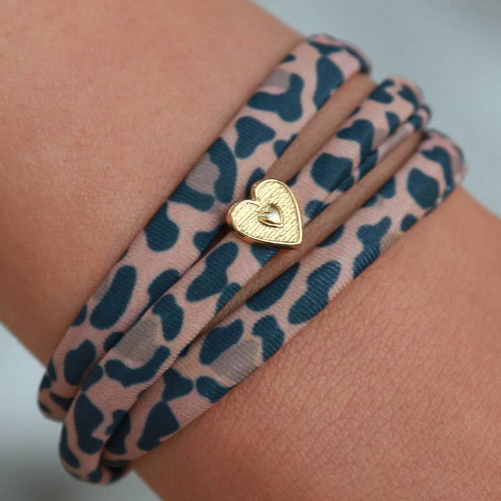 Luipaard armband hart goud for wholesale by Love Ibiza