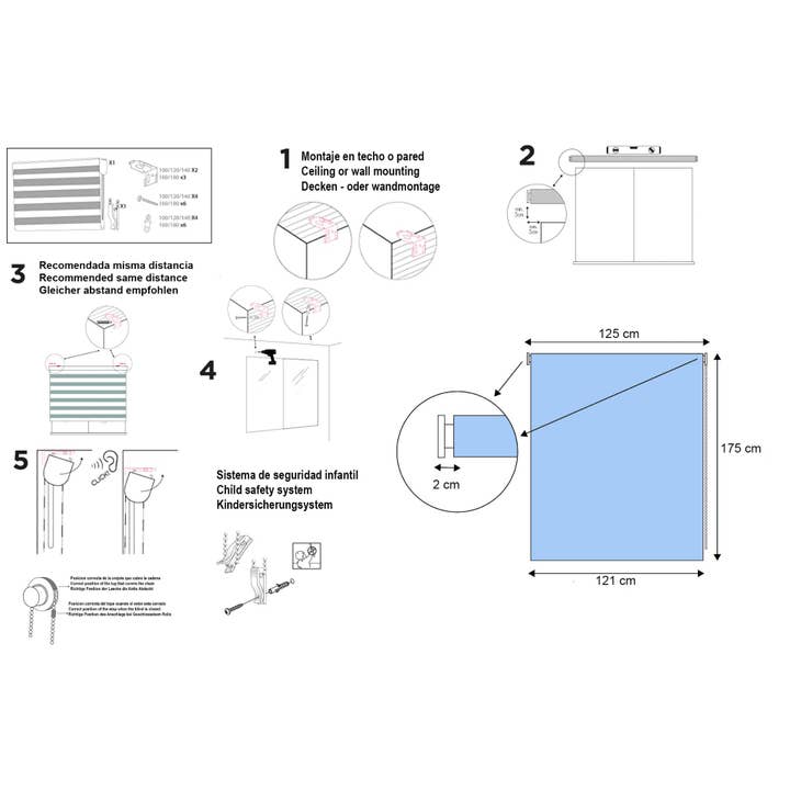 Bleu Store enrouleur de nuit et de jour, avec tissu à double teinte en vente sur Faire3