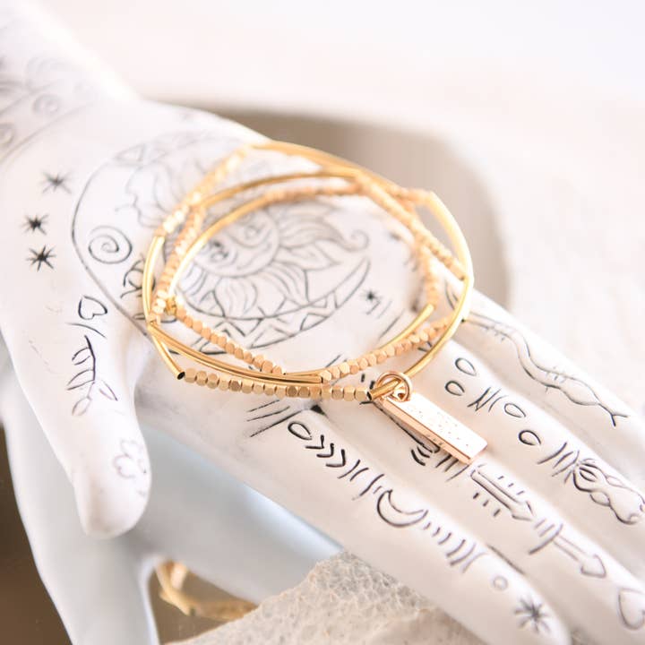 Cecelia Designs Jewelry - Wholesale Beaded Bracelet - Hepburn Pearl or Gold Beaded Triple Wrap Bracelets1