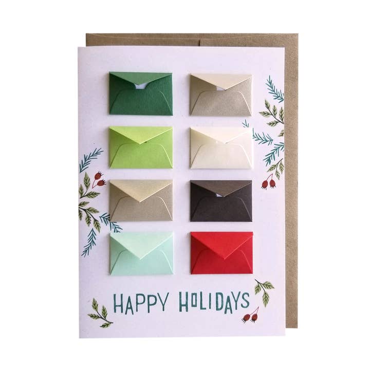 Holiday glitter & bär små kuvert kort för wholesale av Lemon Drop Papers, Inc.