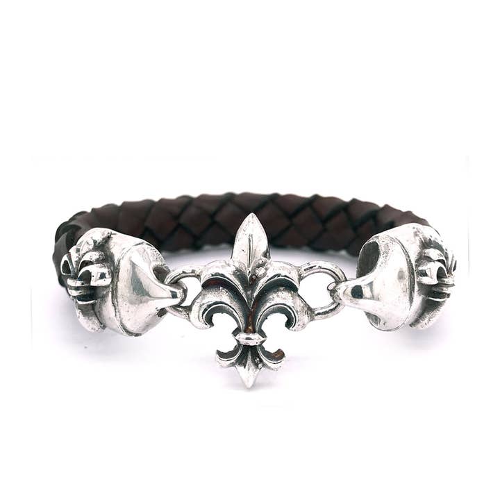 Sølv Læder Armbånd Lily 13 for engroshandel hos ElfCraft