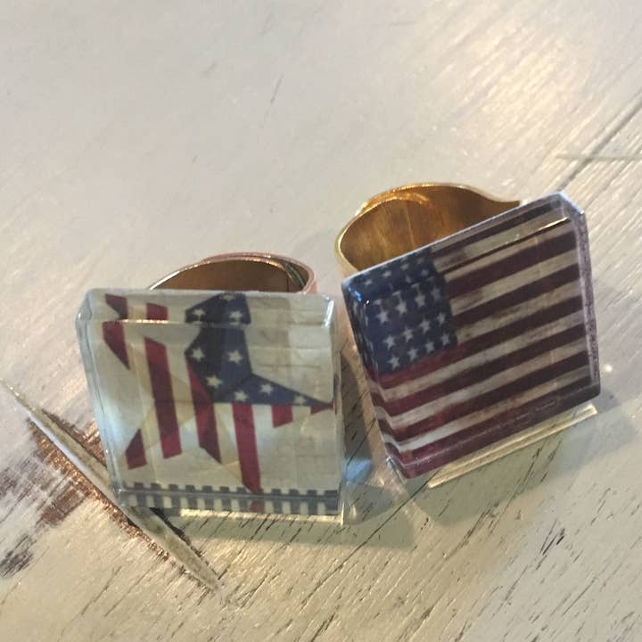 Anello Bandiera Americana per la vendita all'ingrosso da parte di JAG/ged Edge Jewelry