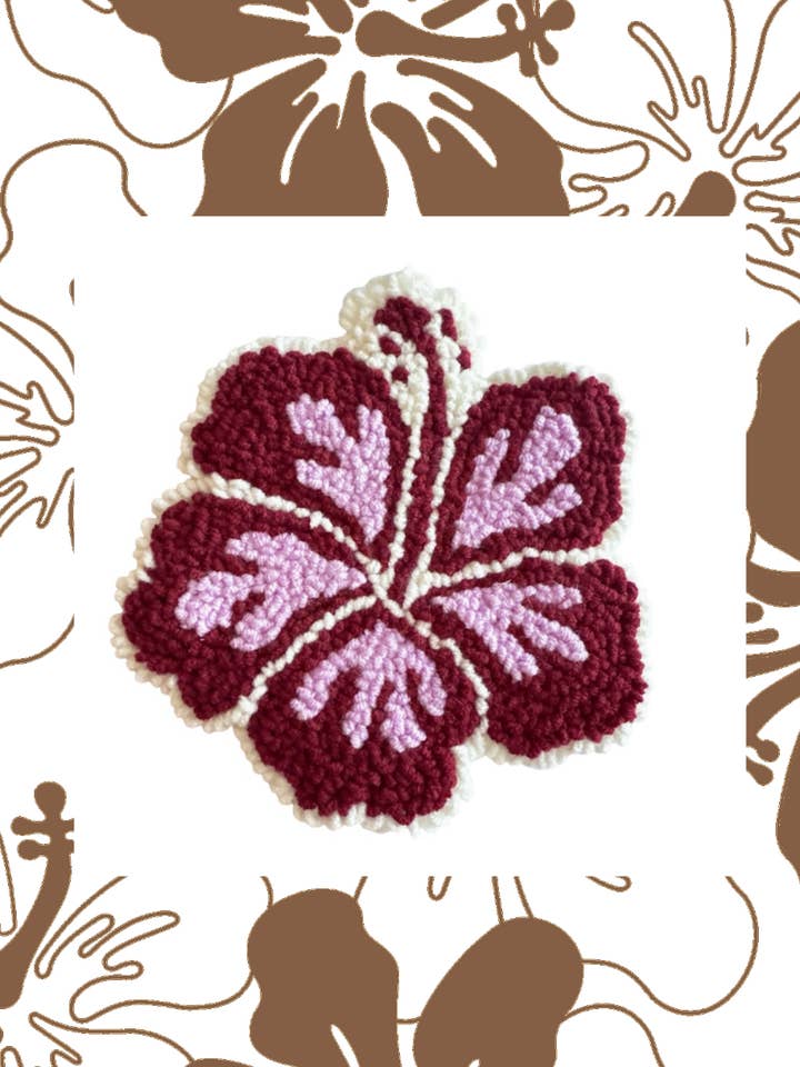 Hibiscus Mug Rug for wholesale by The Coconut Collective