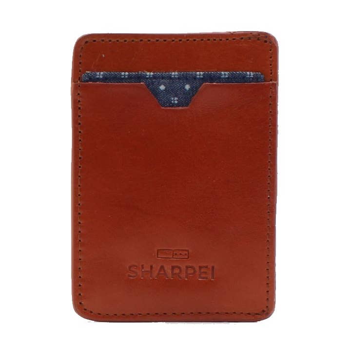 Porte-cartes Blue Denim pour la vente par Sharpei Leather Company