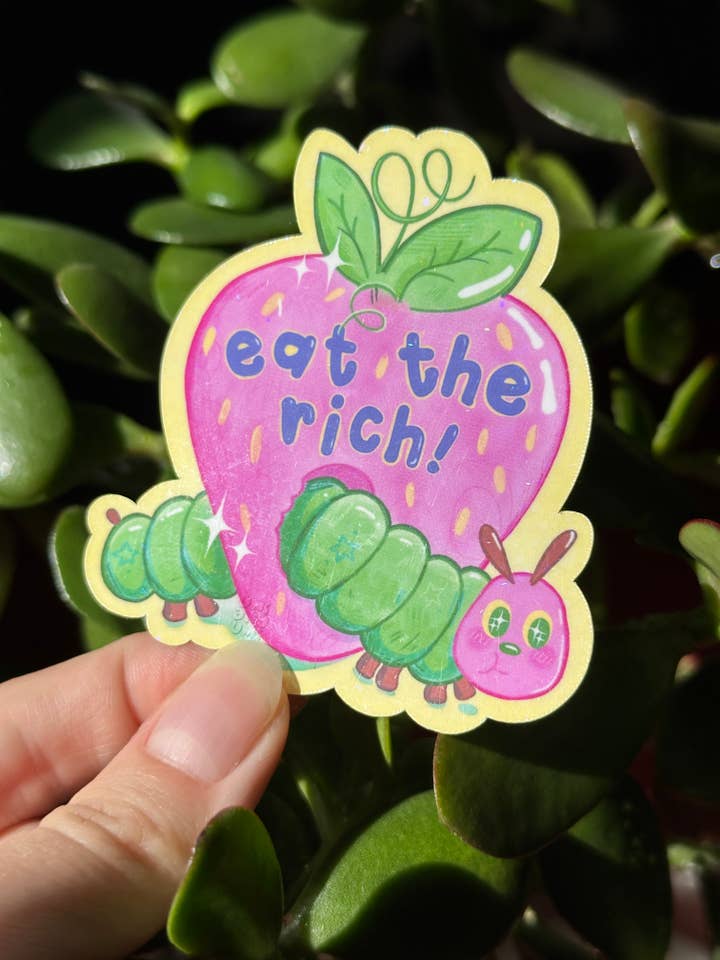 Autocollant Chenille Mangeuse de Riches | Autocollant Insecte Imperméable pour la vente par Uni & Umi